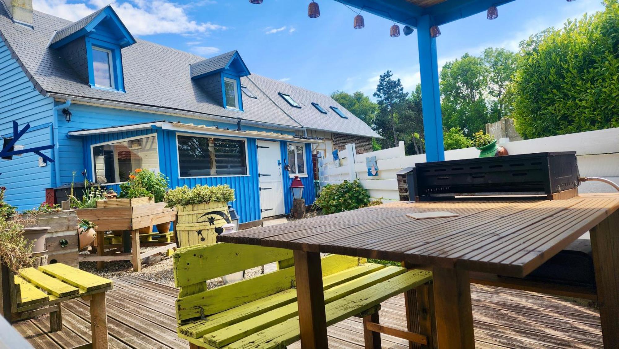 La Petite Maison En Bois Bleue Quiberville Exteriér fotografie